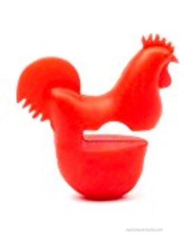 Fox Run 6283 Rooster Pot Clip Spoon Holder 1 x 2.75 x 2.75 inches Red