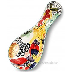 GDCZ Porcelain Spoon Holder Utensil Rest for Kitchen,Ceramic Spoon Rest,9-inch Colorful