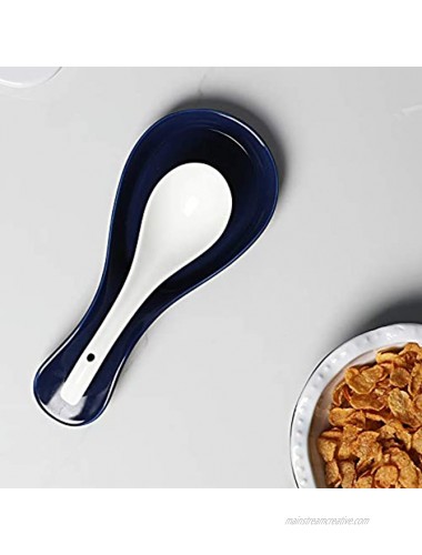 GDCZ Porcelain Spoon Holder Utensil Rest for Kitchen,Ceramic Spoon Rest,9-inch Navy