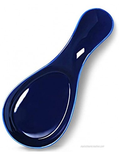GDCZ Porcelain Spoon Holder Utensil Rest for Kitchen,Ceramic Spoon Rest,9-inch Navy