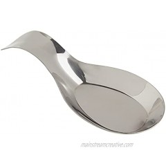Home Basics Stainless Steel Spoon Rest Kitchen Spoon Utensil Holder Dishwasher Safe Silver