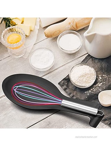 Homikit Black Spoon Rest for Kitchen Counter Stove Top Stainless Steel Utensil Rest Ladle Spatula Holder Heavy Duty Dishwasher Safe