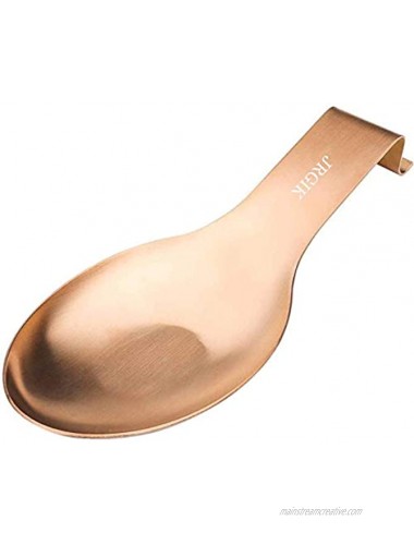 JRGIK Spoon Rest Spoon Holder for Stove Top Spoon Rest for Kitchen Counter Stainless Steel Spoon Rest Spatula Ladle Spoon Utensil Holder Copper,Rose Gold
