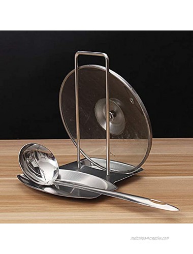 Lid and Spoon Rest,Pan Pot Cover Lid Rack Stand Organizer Spoon Rest Stove Organizer Storage Soup Spoon Rests Utensils Lid Holder Spoon Holder Lid Rest Lid Shelf Kitchen Utensils Stainless Steel