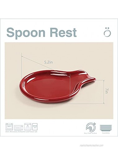 ONEMORE spoon rest round shape set of 2 Red & Navy