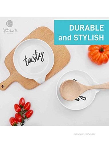 Oversized Spoon Rest for Kitchen Counter 1 Pack White Ceramic Farmhouse Design for Cooking Spoon Holder for Stove Top Countertop Ladle Holder Spoon Holder Utensil Rest Coffee Spoon Rest