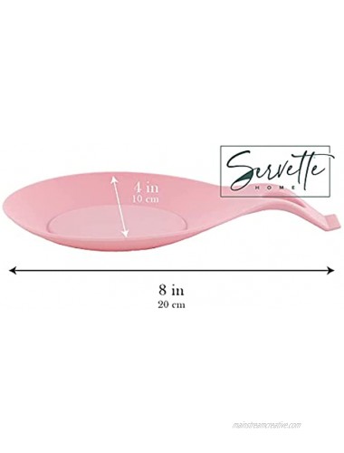 Round Silicone Spoon Rest & 4oz Glass Salt and Pepper Shaker Set Pink
