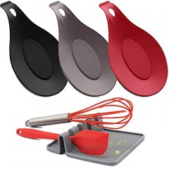 Silicone Spoon Rest for Kitchen Stove 4 Packs Utensil rest,spoon holder,Large Size,Dishwasher Safe and High Temperature Resistance.