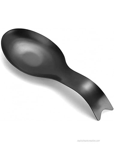 Spoon Rest for Kitchen Counter Stove Top Stainless Steel Spatula Ladle Spoon Utensil Holder Dishwasher Safe Black