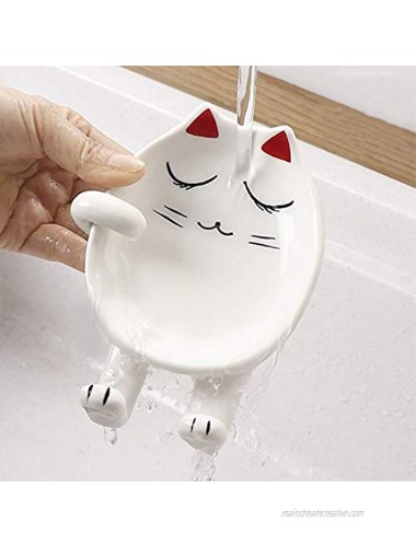 Spoon Rest for Stove Top LetGoShop Cute Cat Shape Ceramic Spoon Holder for Kitchen Counter Coffee Spoon Rest Cooking Utensil Holder for Spoons Ladles Kitchen Decor and AccessoriesRed