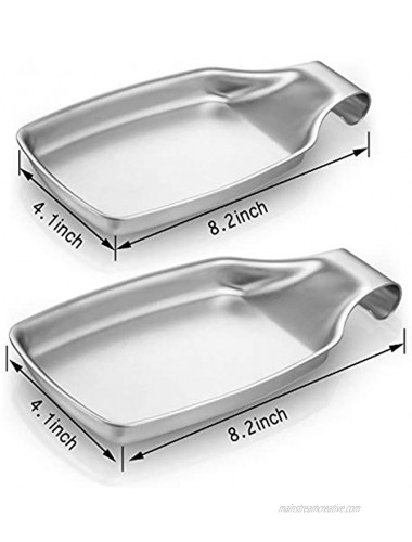 Spoon Rest Set of 2 Fungun Stainless Steel Spatula Ladle Holder for Stove Heavy Duty &Good Grips for Kitchen Spatula Ladle Brush and Other Cooking Utensils Rest
