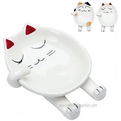 TOP-HILL Spoon Rest Ceramic Cute Red Coffee Cat Spoon Rest Spoon Holder Rest for Stove Top Cat Kitchen Accessories Stove Holder Utensil Spoon Rest for Kitchen Counter Kitchen DecorRed