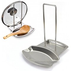 Yummy Sam Lid and Spoon Rest,Stainless Steel Utensils Lid Holder Ladle Rest Pot Rack Multifunctional Storage Rack Silver