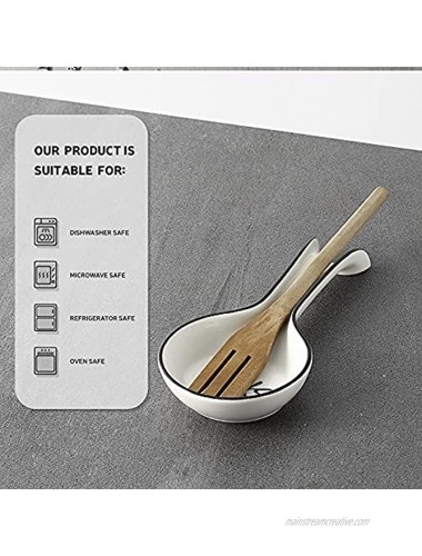 ZONESUM Ceramic Spoon Rest for Kitchen 8.7 inch Large Spoon Holder for Stove Top Porcelain Utensil Holder for Spoons Ladles Spatula Modern Farmhouse Kitchen Decor Dishwasher Microwave Oven Safe
