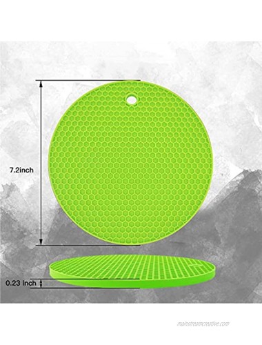 4 Pcs Silicone Pot Holders Heat Resistant Silicone Trivets for Hot Pots and Pans Silicone Trivet Thick Non Slip Large Green