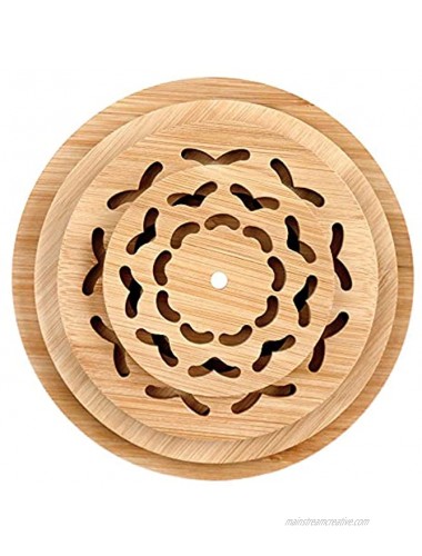 ALFEEL 4 Piece Bamboo Trivet Home Kitchen Multifunction Bamboo Heat Resistant Pads Trivet Round Multi-size Placemat Coaster for Hot Dishes Pot Bowl Cup Mup Teapot Hot Pot Holders 4 Piece
