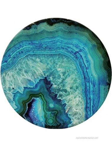 CoasterStone Faux Agate Ceramic 7 Inch Trivet for Hot Pans and Dishes Print Stone Mat Blue Green