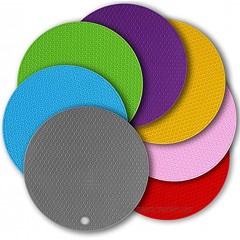 Cozihom 7 Inch Silicone Trivet Mat Hot Pot Mat Multifunction Cellular Silicone Hot Pad Non-slip Silicone Insulation Mat 7 Packs