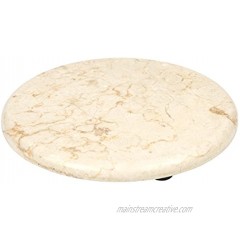 Creative Home Genuine Champagne Marble 8" Round Trivet Cheese Serving Board