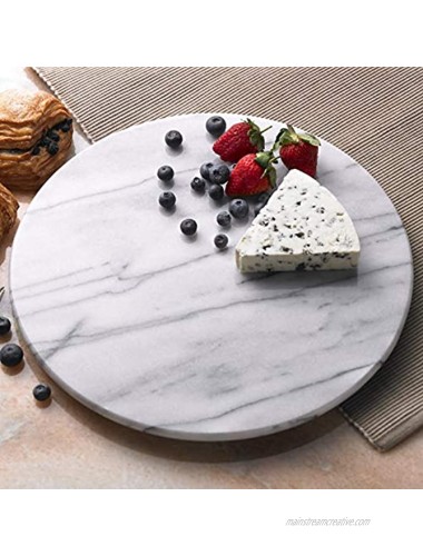 Creative Home Natural Marble Round Trivet Cheese Board Dessert Serving Plate 8 Diam Off-White patterns may vary