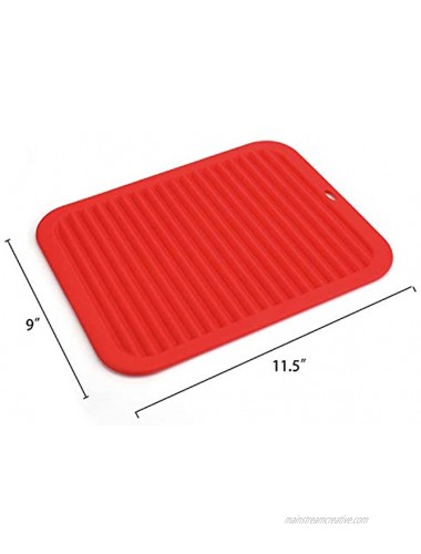 Hedume 4 Pack Silicone Pot Mat Heat Resistant Food Grade Silicone Trivet Mats Rectangular Drying Mat for Countertop Trivet Pads Hot Dishes Pots and Pans 4 Colors