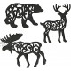 Set of 3 Cast Iron Lodge Design Wild Animal Kitchen Trivets Decorative Wall Hanging Art Deer Moose Bear