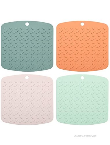 Silicone Pot Holder Trivets Non Slip Heat Resistant Trivet Silicone Potholder Can Be Used for Jar Opener Spoon Holder Oven Mitts Placemats Pot Holders etc 4 Pack