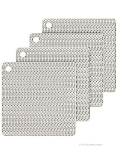 Silicone Trivet Mats Hot Potholders Hot Pads Durable Non Slip Coasters Heat Resistant Trivet Mats Grey