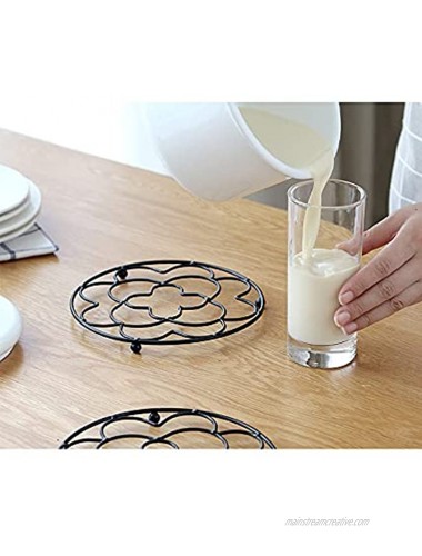 Stainless Steel Trivets for Hot Pots and Pans Set of 2 VIDAYA Great Heat Resistant Metal Pot Holders Upgrade Paint Process Durable Non-Slip Thick Round Premium Trivets