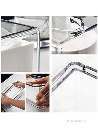 2 Pack Clear Acrylic Tissue Dispenser Box Holder Rectangle Facial Tissue Box Cover Holder Napkin Organizer Holder Storage Box for Bathroom Kitchen Office Room 8.7 x 4.7 x 3.6 Inch