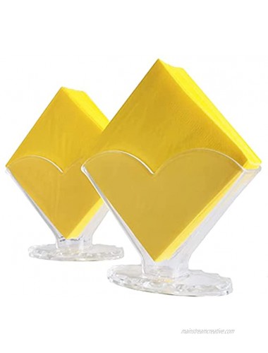 2 Pack Clear Plastic Napkin Holders Cocktail Napkin Holder Clear Acrylic Napkin Holder Clear Coffee Filter Holder Decorative Clear Napkin Holder