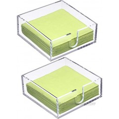 2 Pieces Acrylic Cocktail Napkin Holder Clear Napkin Holder Square Rectangle Napkin Holder for Lunch Dinner Guest Kitchen Bathroom Restaurant Office 5 mm Thickness 5.5 x 5.5 Inch