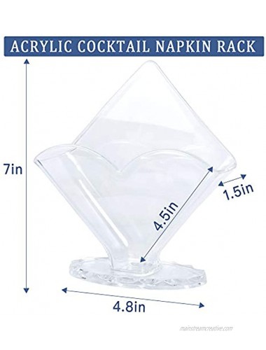 4 Pack Napkin Holder Akamino Acrylic Cocktail Napkin Holder for Bathroom Kitchen Dining Table Coffee Filter Holder Hotel Restaurant décor Clear