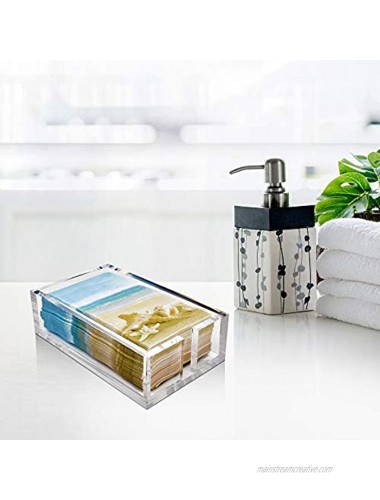 Acrylic Guest Towel Holder for Bathroom Paper Napkin Hand Towels Lucite Tray Luxury Napkins Clear Basket Modern Rectangle for Bathrooms