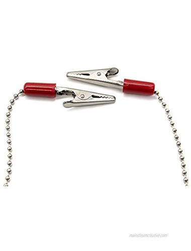 AUEAR 6 Pack Napkin Fixing Chain Clip Metal Dental Ball Chain Clips 4 Colors Bib Holder