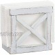 Barnyard Designs Rustic Wood Napkin Holder Primitive Vintage Farmhouse Paper Napkin Storage Dispenser White 5.5" x 5.5”White White