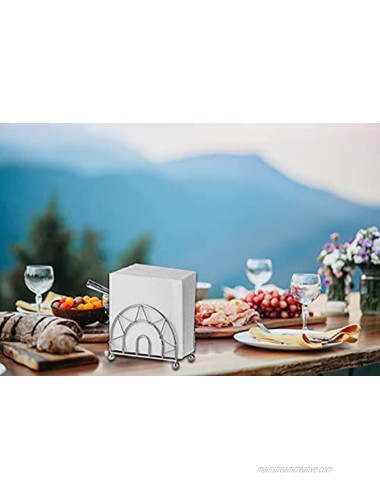 DecorRack Chrome Napkin Holder Rust Resistant Serviette Napkin Case Display Hold Store Paper Napkins for Kitchen Dining Tables Parties Countertops Bars RV 1 Pack