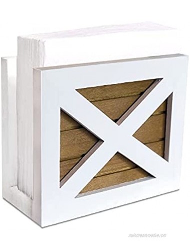 Farmhouse Napkin Holder Wooden Napkin Holder Rustic Napkin Holder White Napkin holder Napkin Holder Wood Napkin holders for kitchen Double sided white and brown