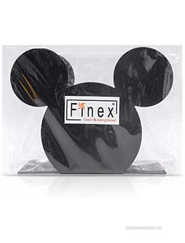 Finex Mickey Mouse Head Stainless Steel Napkin Holder Stand for kitchen table party Black