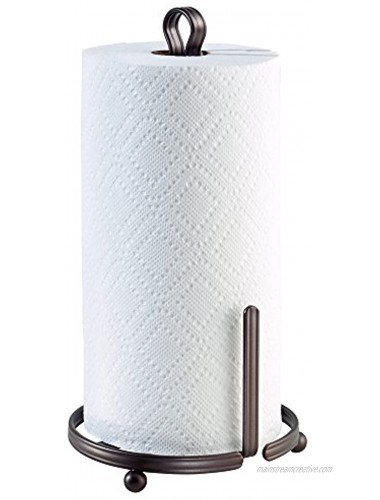 iDesign York Metal Paper Towel Holder Free Standing Dispenser for Kitchen Bathroom Office Laundry Room 6.8 x 6.8 x 13.3 Bronze