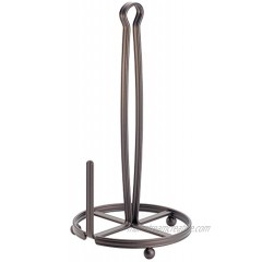 iDesign York Metal Paper Towel Holder Free Standing Dispenser for Kitchen Bathroom Office Laundry Room 6.8 x 6.8 x 13.3 Bronze