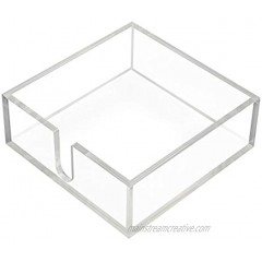 KEVLANG Sturdy Acrylic Lunch Dinner Napkin Holder,Countertop Napkin Tray for Dining Table,Kitchen,Bar,Clear Modern Luncheon Napkin Tissue Holder for 7x7 Inch Napkins or smaller.