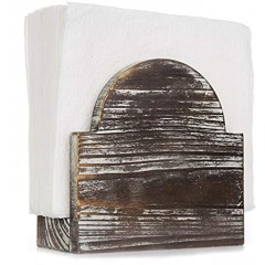 MyGift Rustic Torched Wood Arched Tabletop Napkin Holder