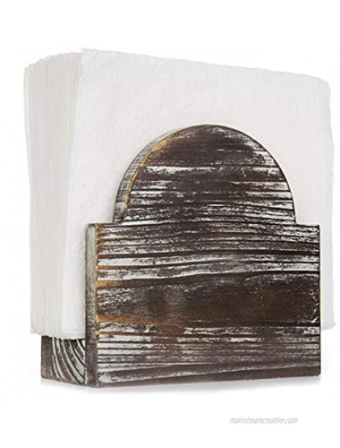 MyGift Rustic Torched Wood Arched Tabletop Napkin Holder
