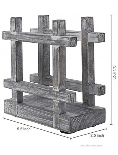 MyGift Rustic Whitewashed Gray Wood Upright Fence Design Napkin Holder Country Kitchen Table Top Dining Paper Towel Dispenser