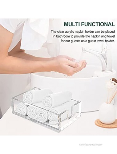 Procity Napkin Holder Acrylic Guest Towel Holders Napkin Holders for Table Kitchen Bathroom 9x5.5x2.5 Inch