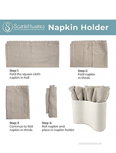 scarlettwares Napkin Holder ceramic white cloth linen paper napkins upright