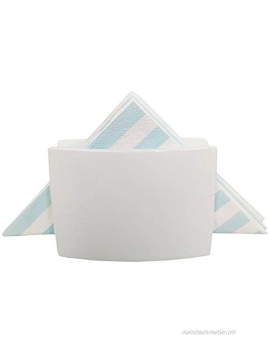 Sizikato Small White Ceramic Tabletop Napkin Holder for Kitchen Restaurant Home Decor