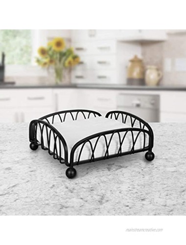 Spectrum Diversified Twist Flat Modern Dining Table & Kitchen Décor Horizontal Napkin Holder for Kitchen Tables & Countertops Small Black