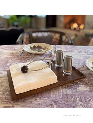 Table and Bloom Napkin Holder with Weighted Arm Rustic Napkin Holder Premium Walnut Mango Wood Holder Elegant Table Centerpiece Flat Napkin Holder with Recessed Area for Salt Pepper or Vase
